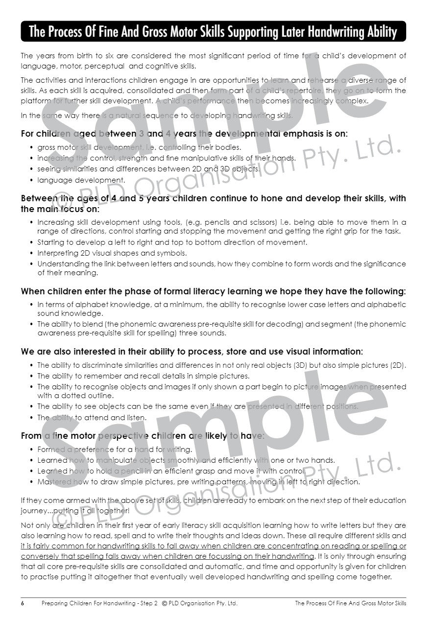 Preparing Children for Handwriting - Step 2