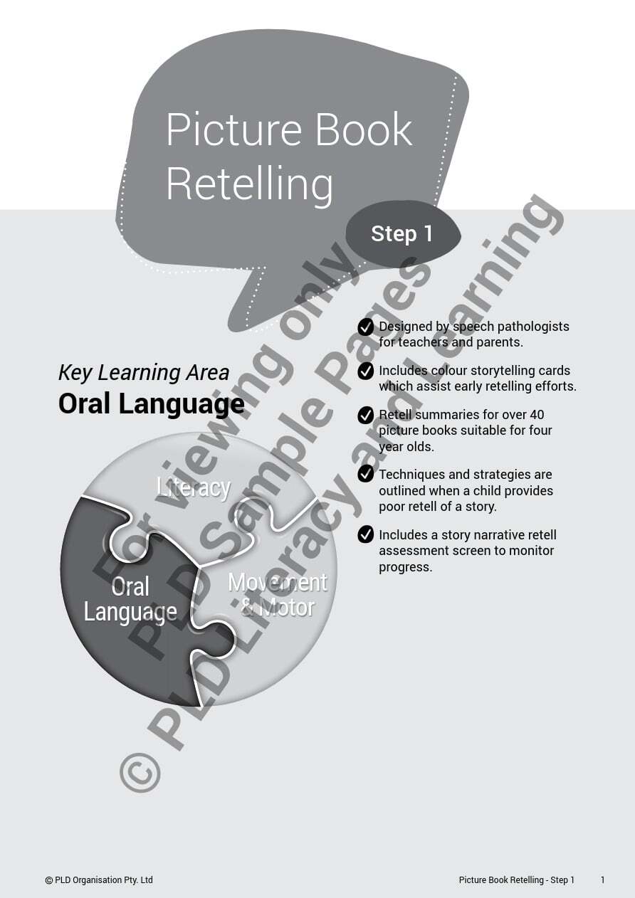 Picture Book Recounting - Step 1