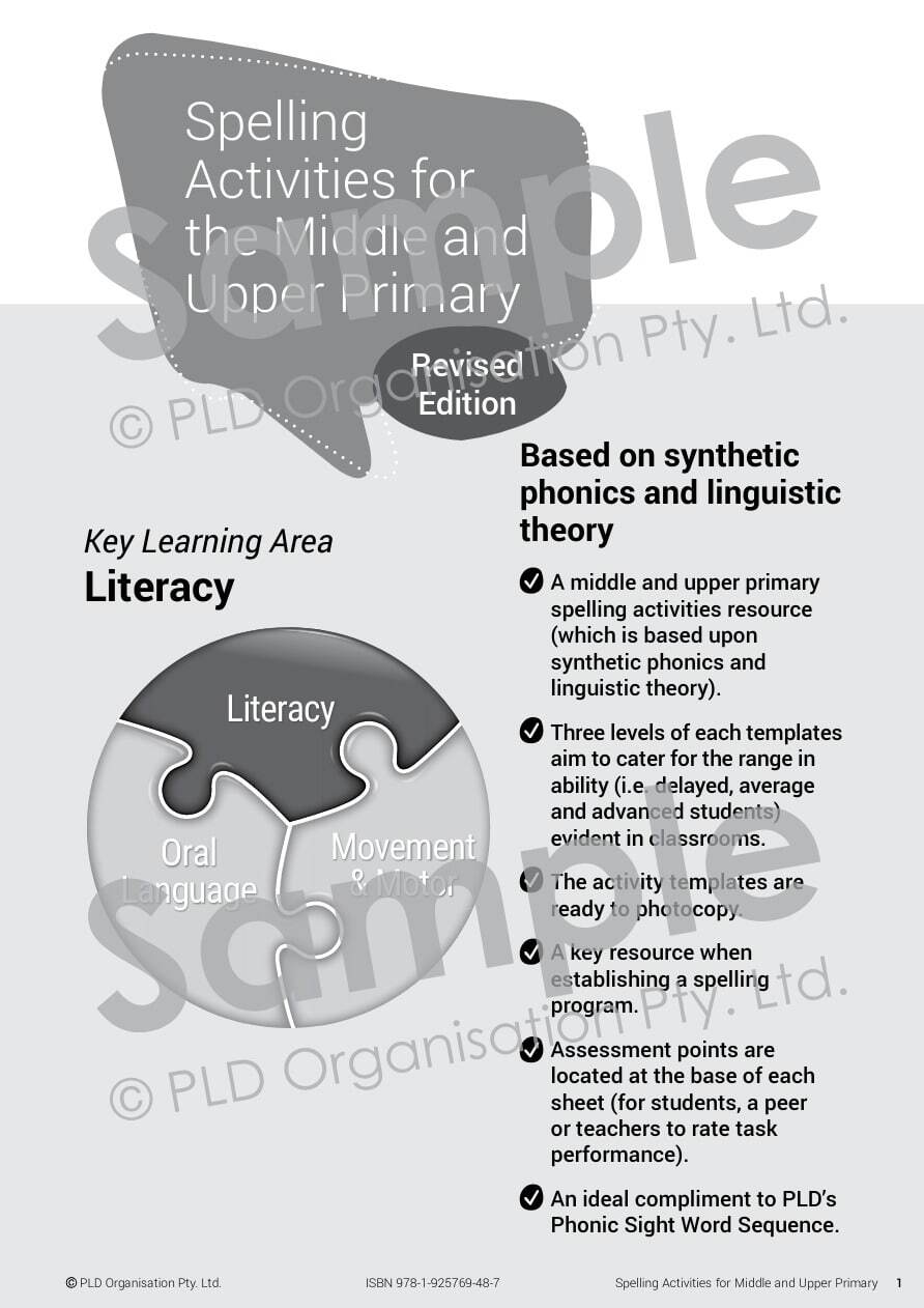 Spelling Activities for the Middle & Upper Primary
