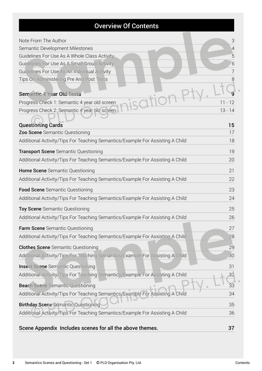 Semantic Scenes and Questioning - Set 1