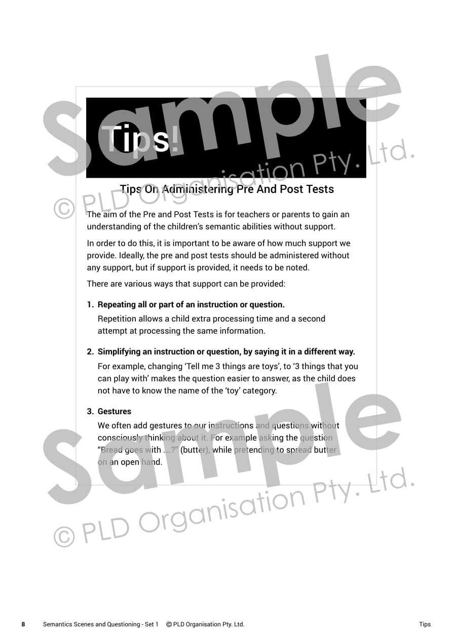 Semantic Scenes and Questioning - Set 1