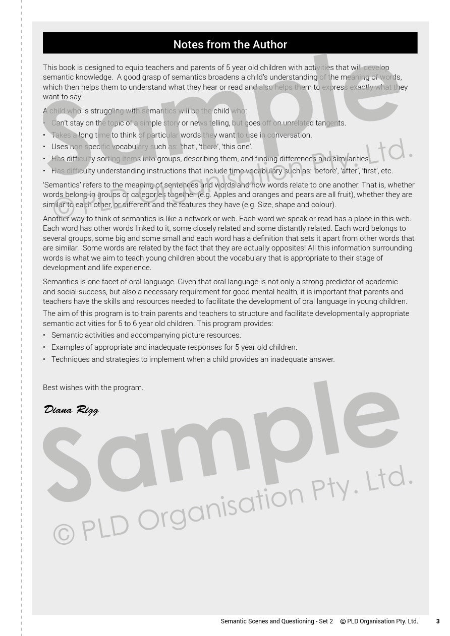 Semantic Scenes and Questioning - Set 2
