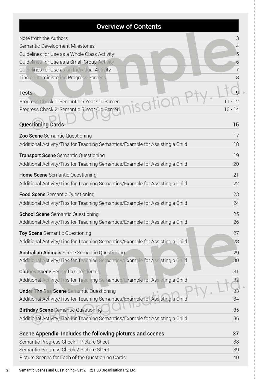 Semantic Scenes and Questioning - Set 2