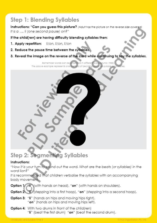 Vocabulary & Syllable Time - Set 2