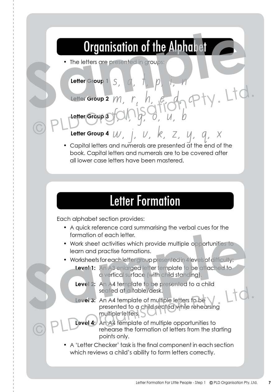 Letter Formation for Little People - Foundation Font: Step 1