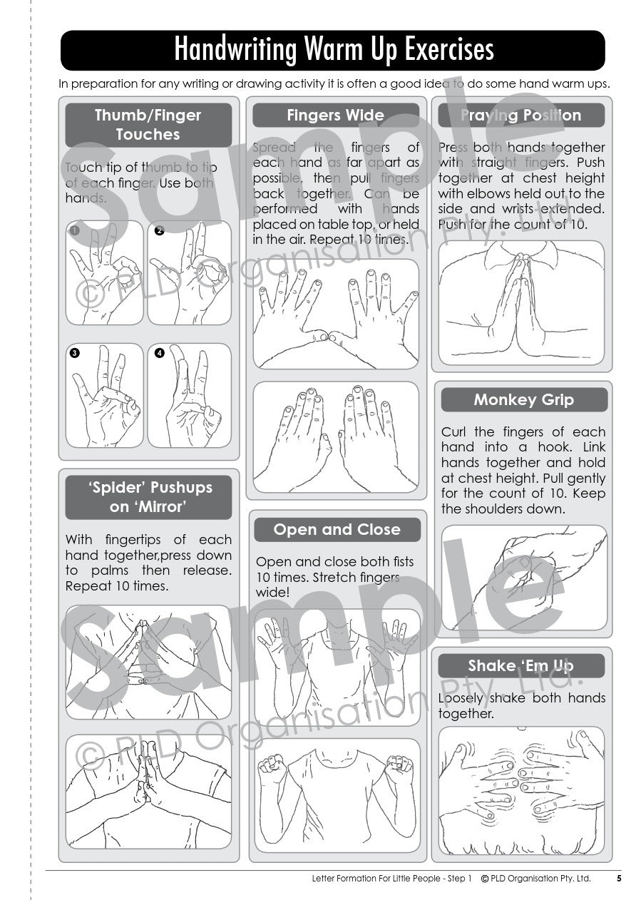 Letter Formation for Little People - Foundation Font: Step 1