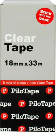 PiloTape Clear Tape - 18mmx33m: Box of 8