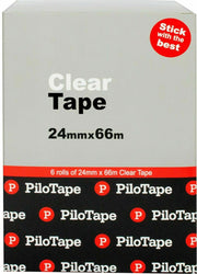 PiloTape Clear Tape - 24mmx66m: Box of 6
