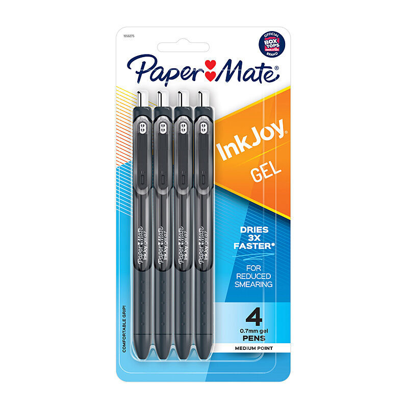 Paper Mate InkJoy Gel .07 Black - Pack of 4 (Box of 6)