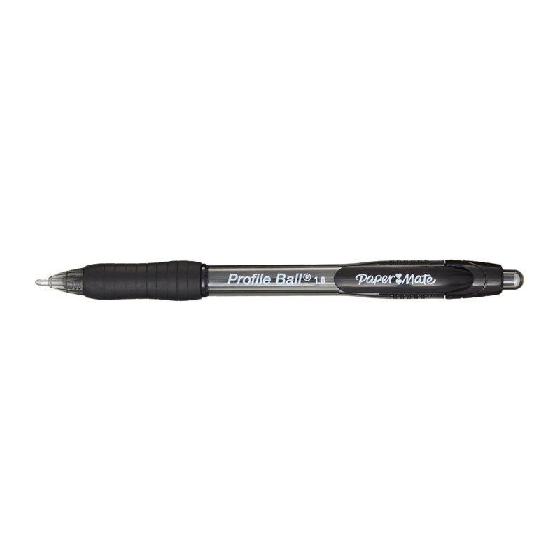 Paper Mate Profi Retractable 1.0 Ballpoint Black - Pack of 2 (Box of 6)