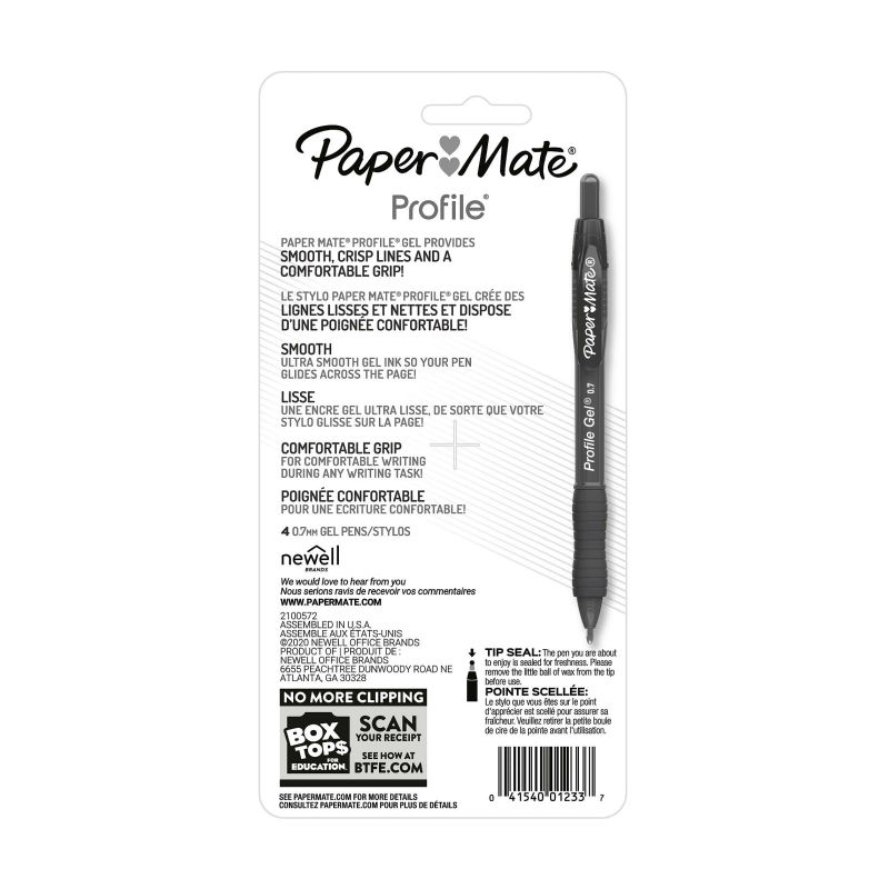 Paper Mate Prfl Gel 0.7mm Assorted - Pack of 4 (Box of 6)