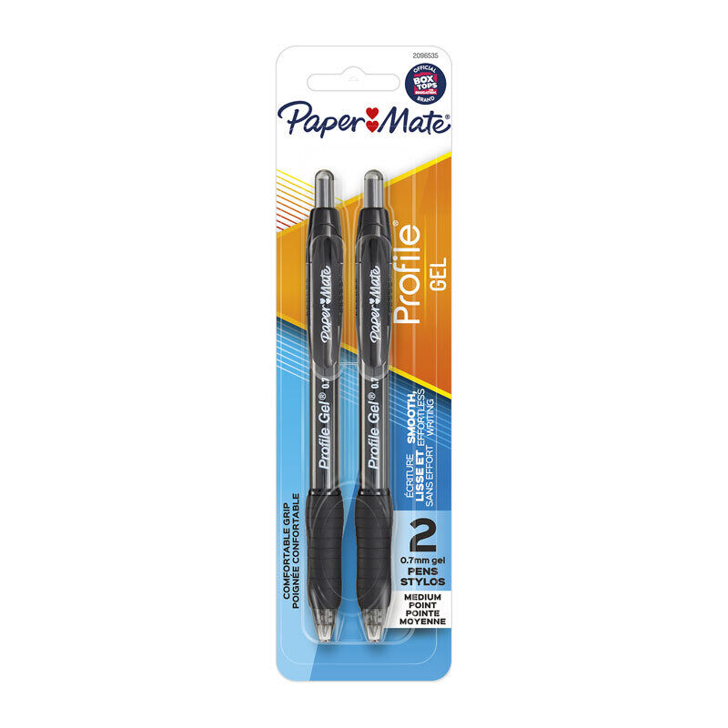 Paper Mate Profile Gel 0.7 Black - Pack of 2 (Box of 6)