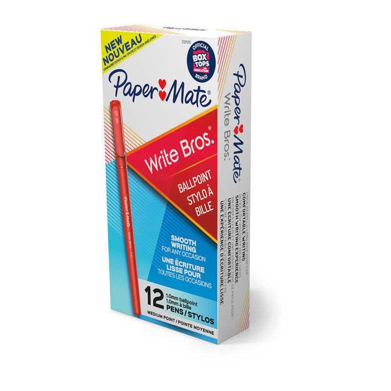 Paper Mate WriteBros 1.0mm Ballpoint - Red (Pack of 12)