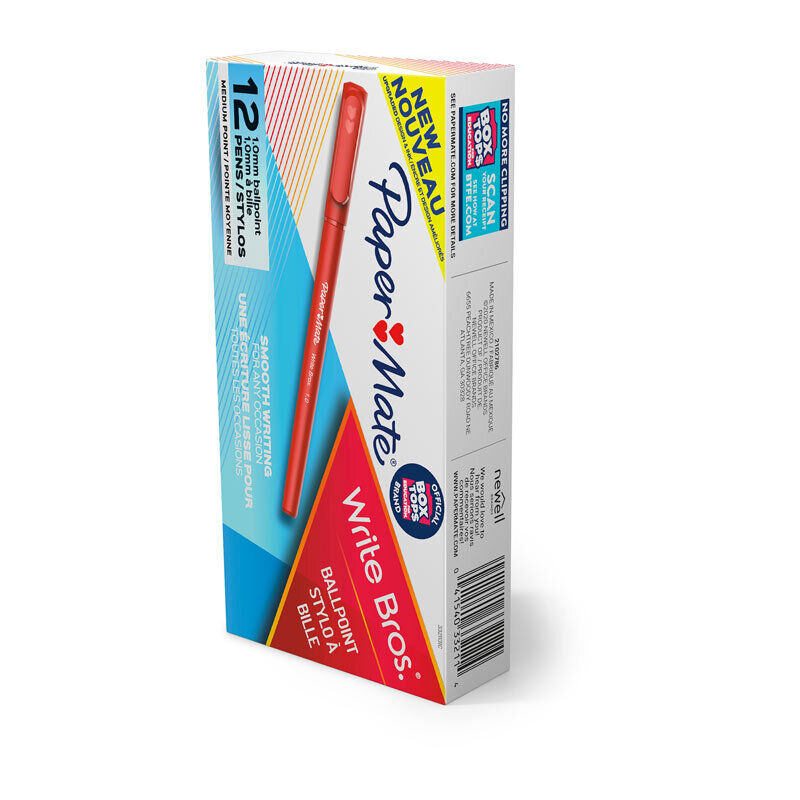Paper Mate WriteBros 1.0mm Ballpoint - Red (Pack of 12)