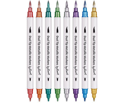 Dual Tip Metallic Markers: Assorted - Pack of 8