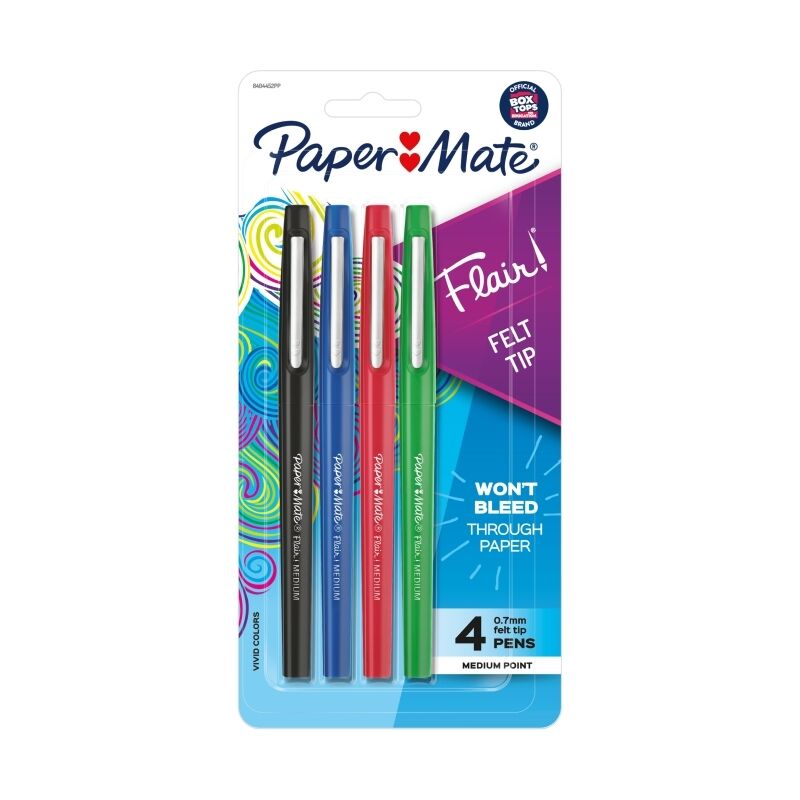Paper Mate Flair Felt Tip Assorted - Pack of 4 (Box of 6)