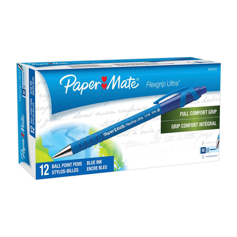 Paper Mate FlxGrp Retractable Ballpoint 1.0mm - Blue (Box of 12)
