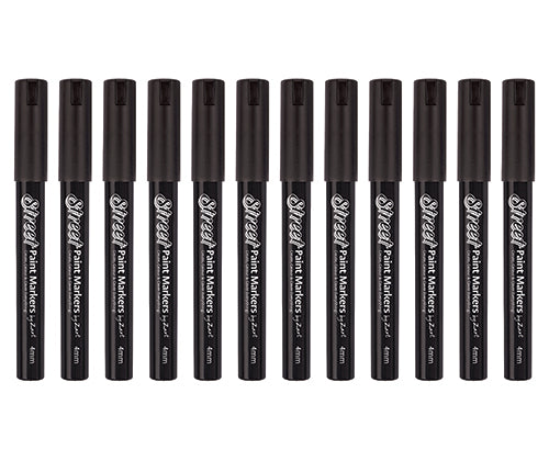 Street Paint Markers - Black (Pack of 12)