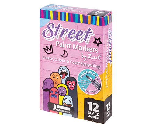 Street Paint Markers - Black (Pack of 12)