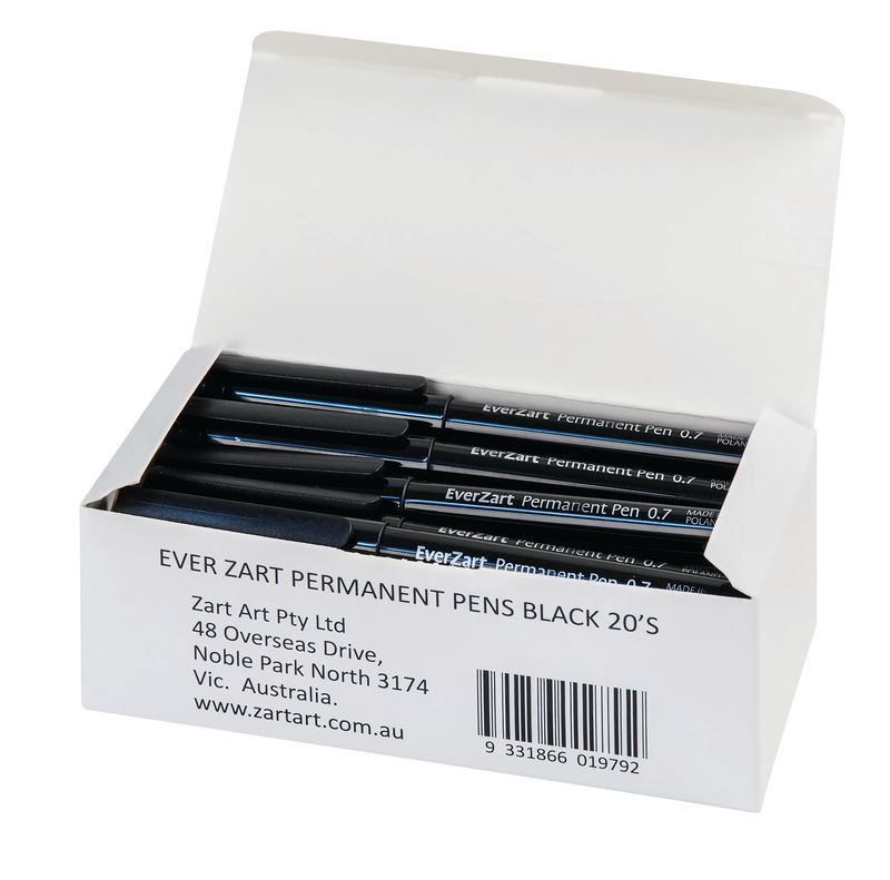 EverZart - Permanent Pen: Black (Pack of 20)