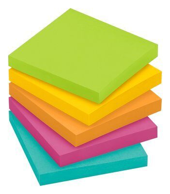 Post-it Notes Ultra Colours: 76 x 76mm (5 Pack)