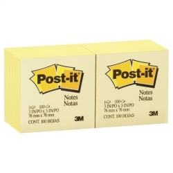 Post-it Notes Canary Yellow: 76 x 76mm 654 (12 Pack)