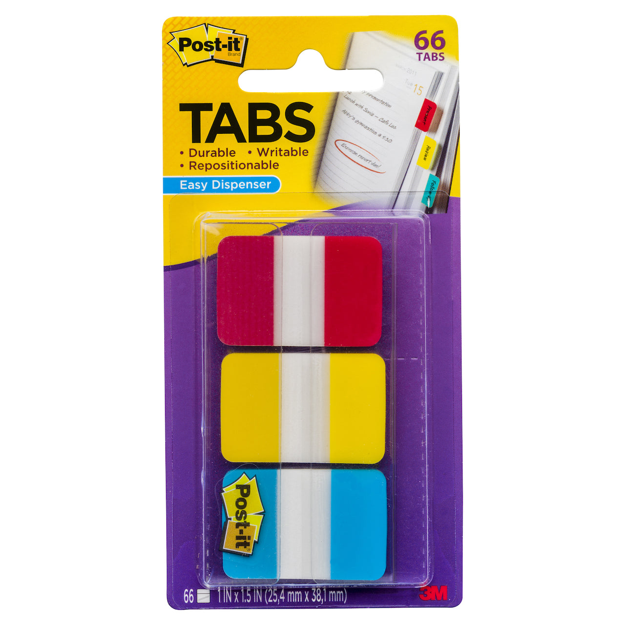 Post-It Tabs - Assorted Primary Colours (Pack of 22)
