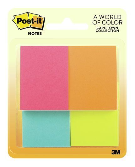 Post-It Notes - 653-4AF (35x48mm): Assorted Fluoro Colours