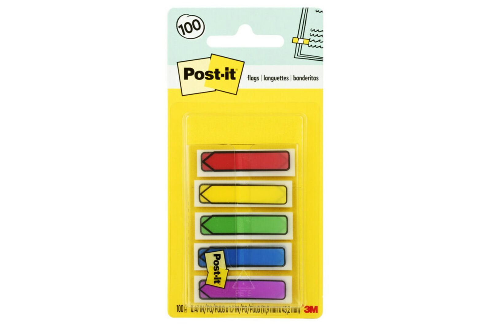 Post-It Flags 684 - (ARR1) Arrow: Assorted Colours (Pack of 100)