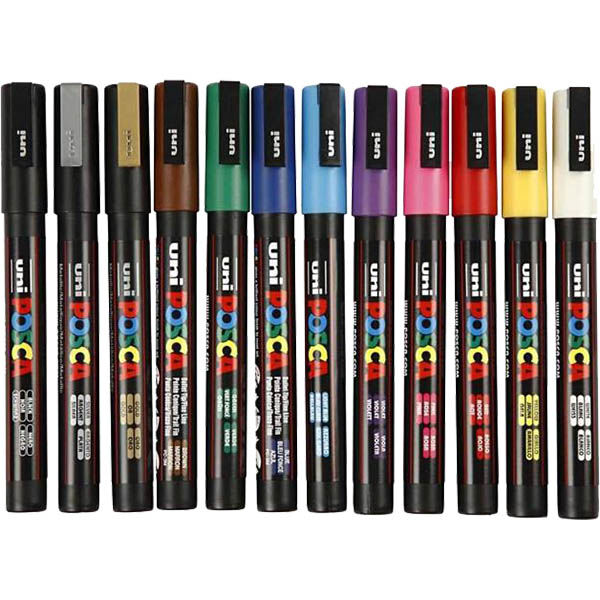 POSCA Paint Marker PC-3M Fine Bullet Tip 0.9-1.3mm - Assorted (Box of 12)