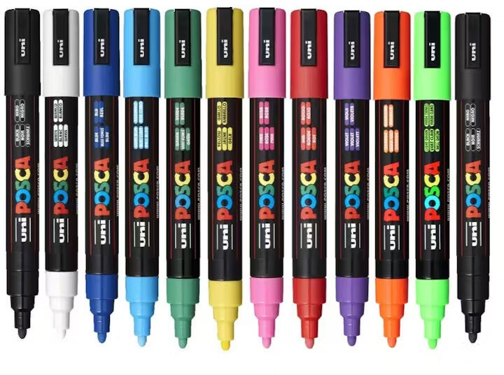 POSCA Paint Marker PC-5M Medium Bullet Tip 1.8-2.5mm - Assorted (Box of 12)
