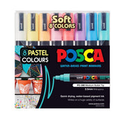 POSCA Paint Marker PC-5M Medium Bullet Tip 2.5mm - Pastel Assorted (Pack of 8)