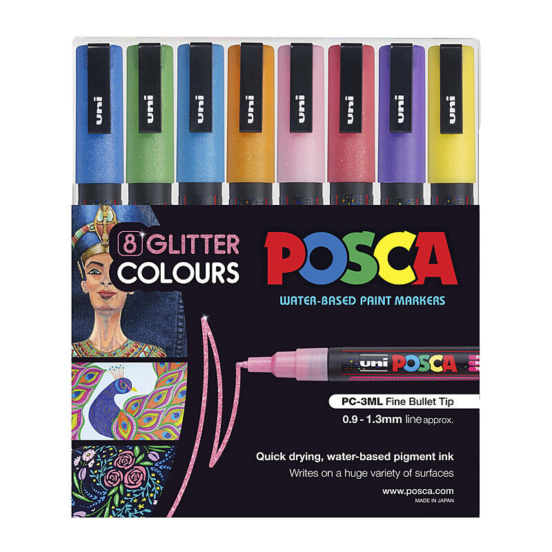 Posca PC-3M Paint Glitter - Pack of 8