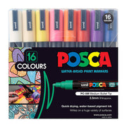 Posca PC-5M MedBlt Mk Assorted - Pack of 16