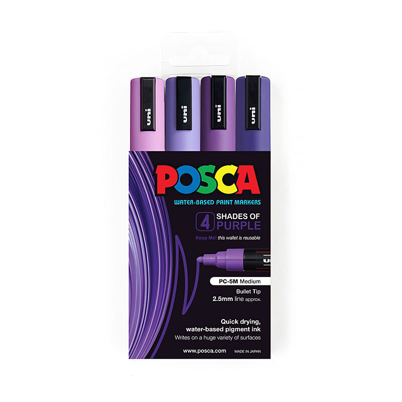 Posca PC-5M Medium Bullet Purpls (Pack of 4)