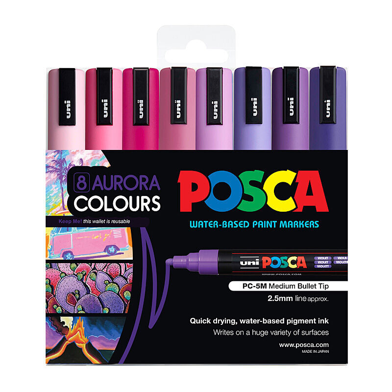 Posca PC-5M Medium Bullet Aurora (Pack of 8)