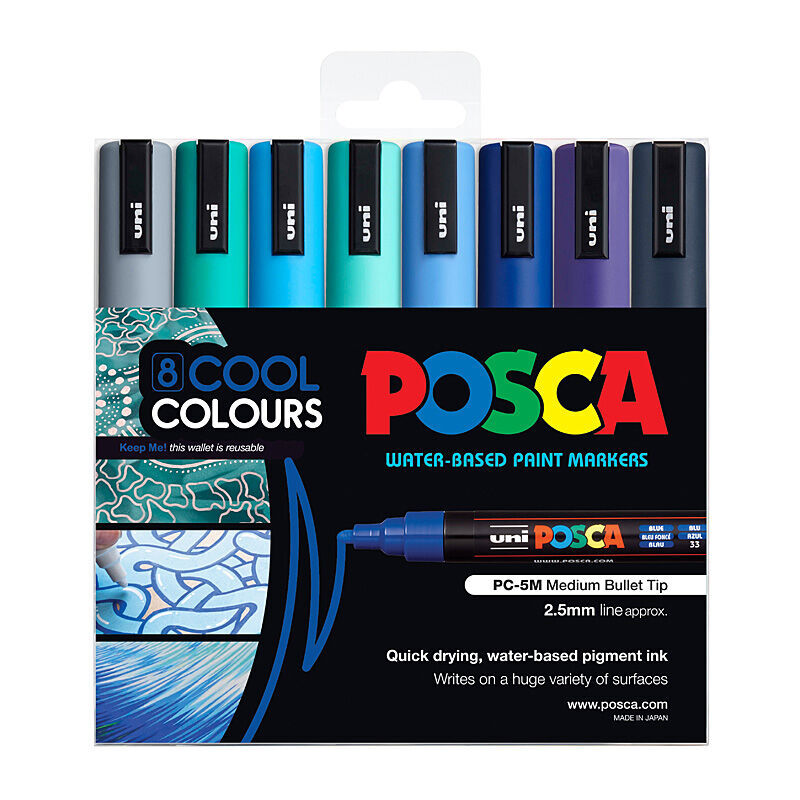 Posca PC-5M Med Blt Cool - Pack of 8