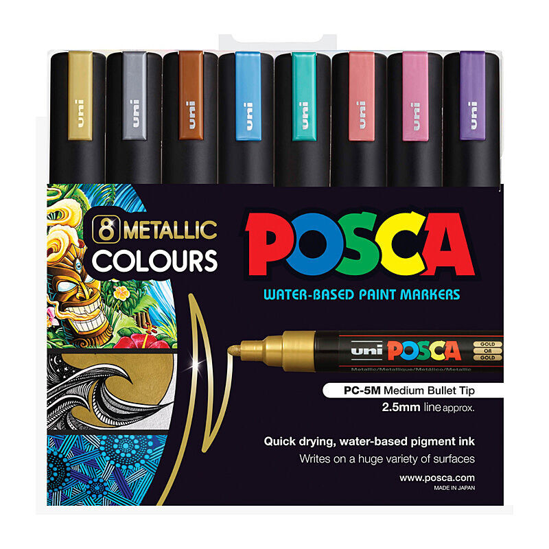 Posca PC-5M Med Blt Metalc - Pack of 8