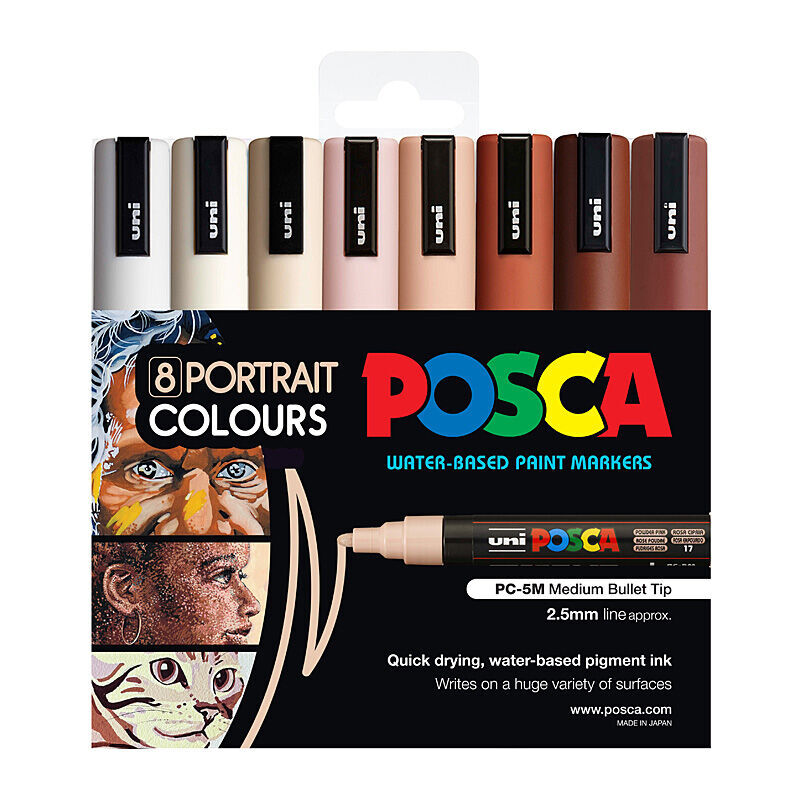 Posca PC-5M Medium Portrait (Pack of 8)