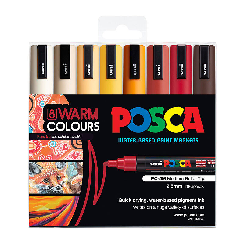 Posca PC-5M Med Blt Warm - Pack of 8
