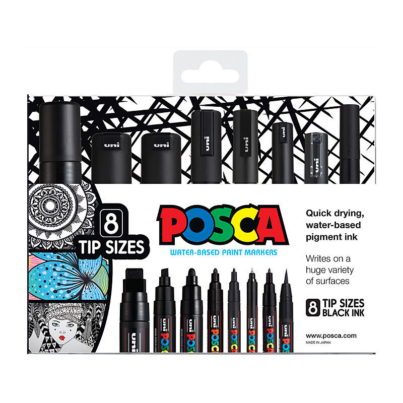 Posca One Ea Tip Size - Black (Pack of 8)