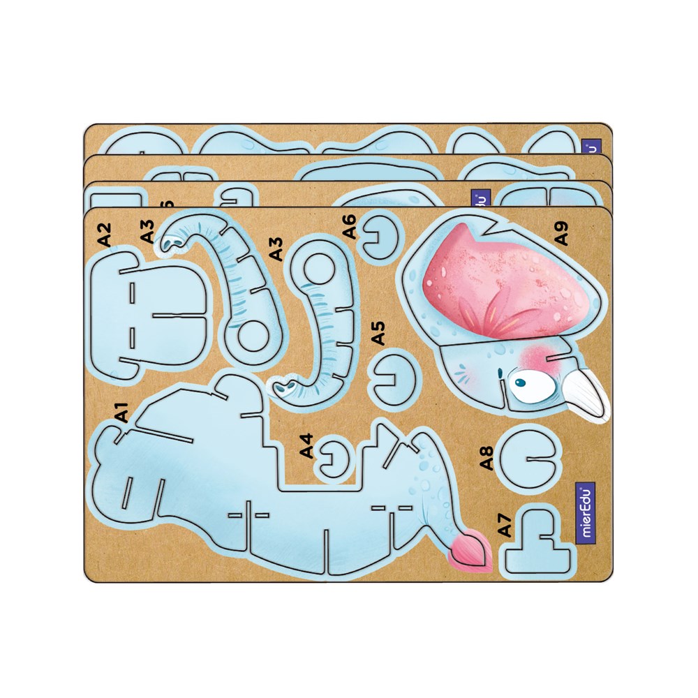 mierEdu Build n Sound 3D Puzzle - African Elephant - view 2