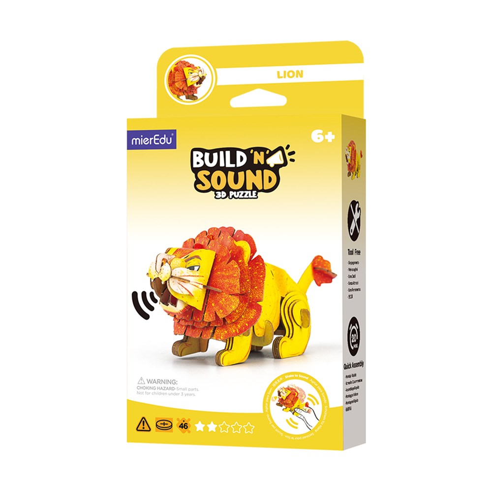 mierEdu Build n Sound 3D Puzzle - Lion