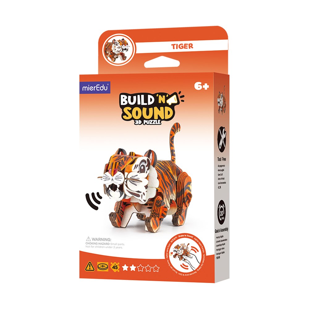 mierEdu Build n Sound 3D Puzzle - Tiger