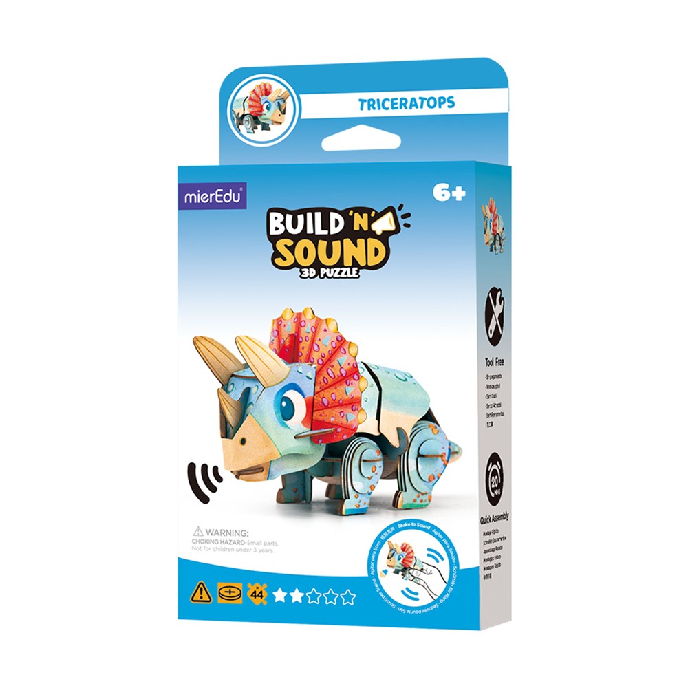 mierEdu Build n Sound 3D Puzzle - Triceratops