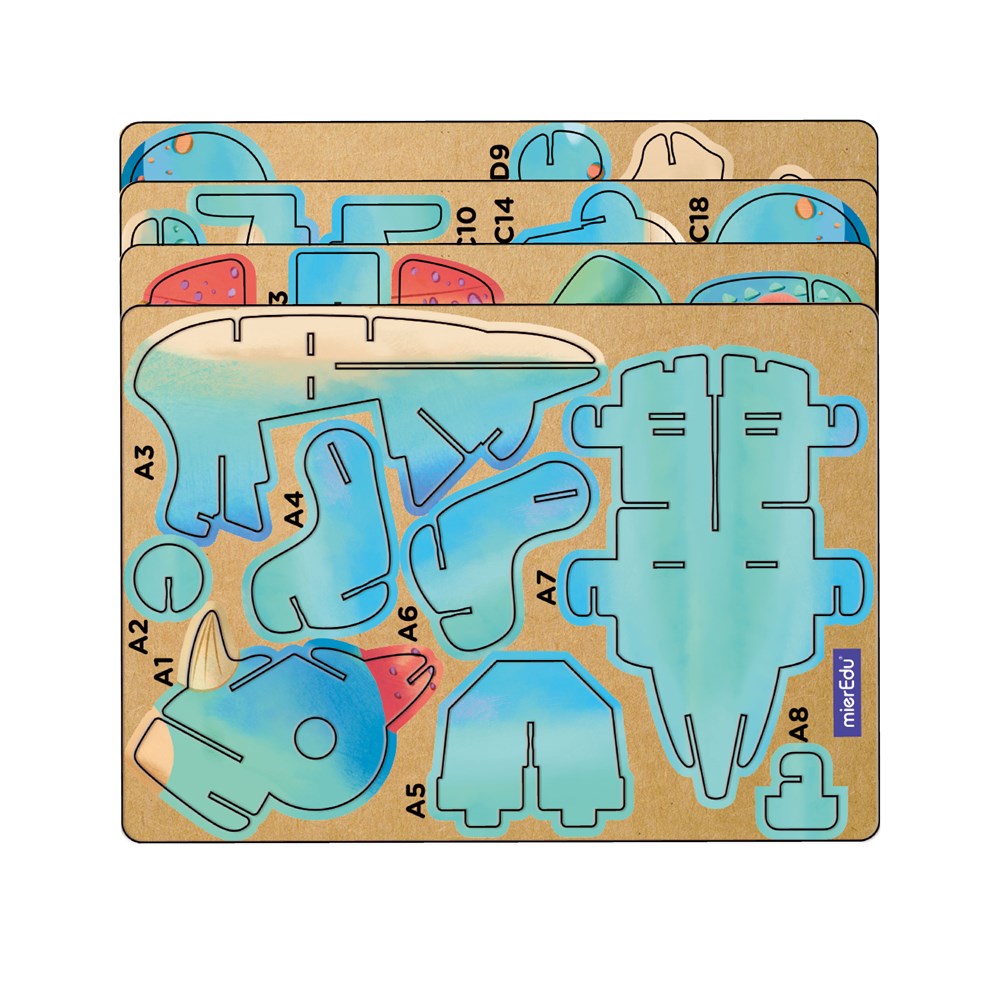 mierEdu Build n Sound 3D Puzzle - Triceratops - view 2