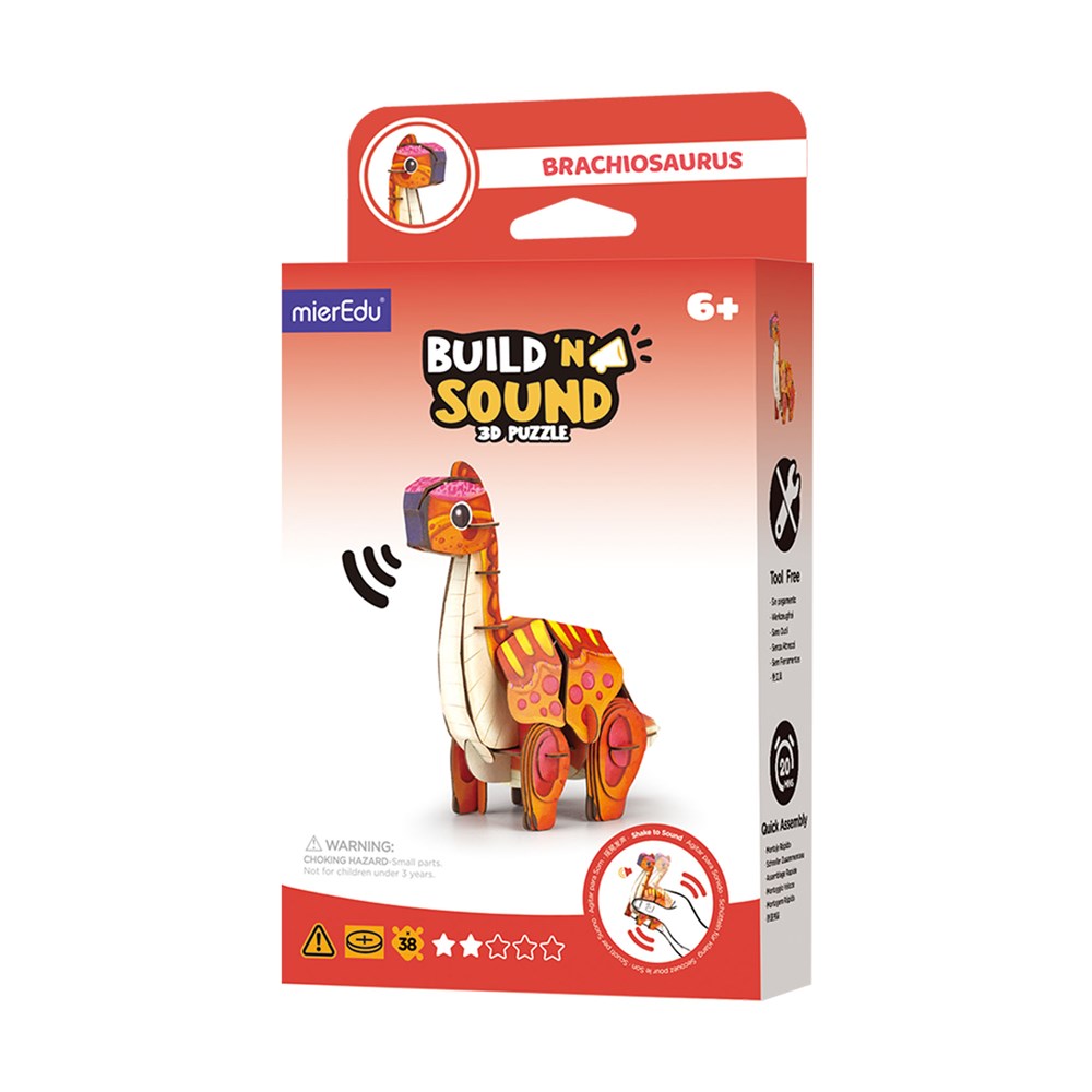 mierEdu Build n Sound 3D Puzzle - Brachiosaurus
