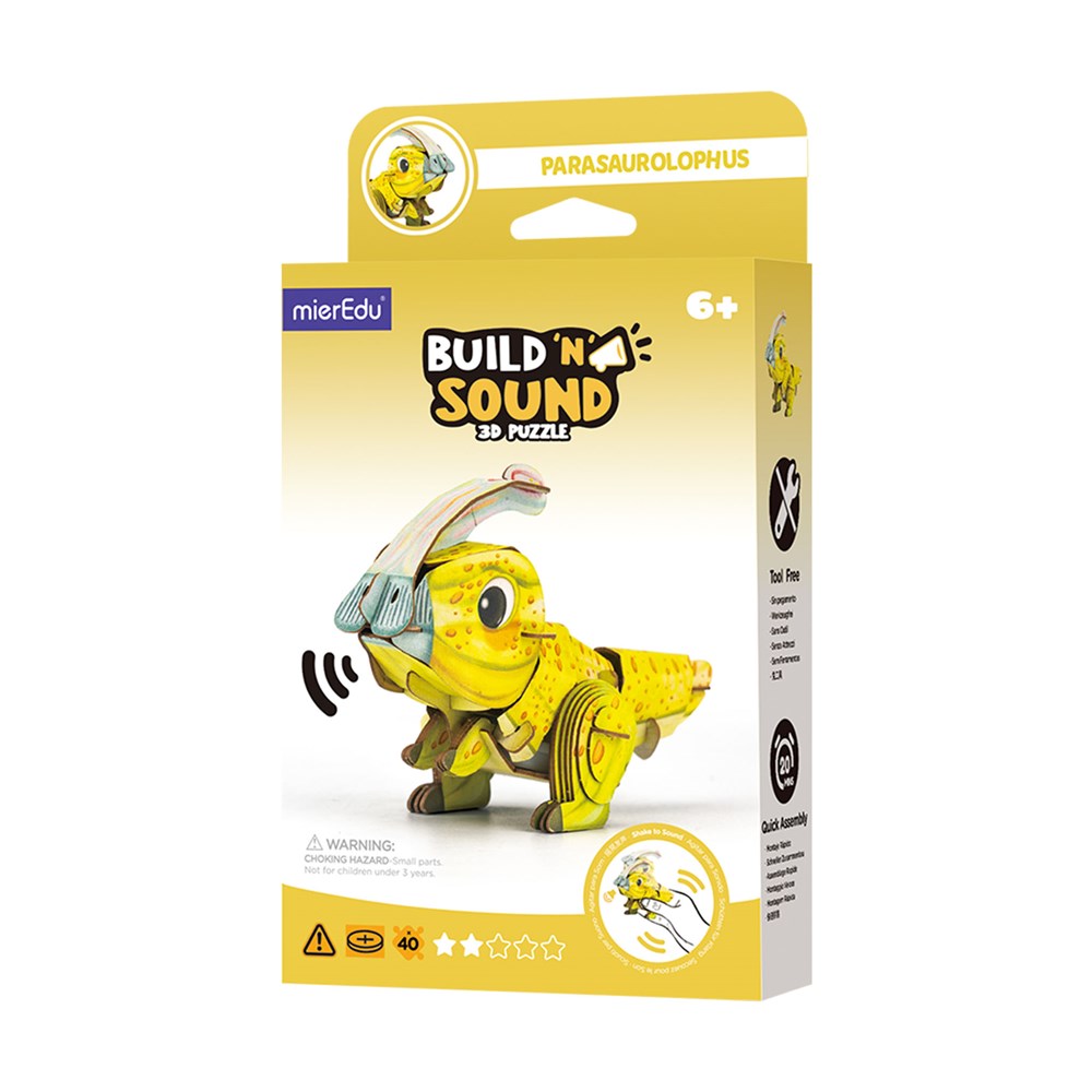 mierEdu Build n Sound 3D Puzzle - Parasaurolophus