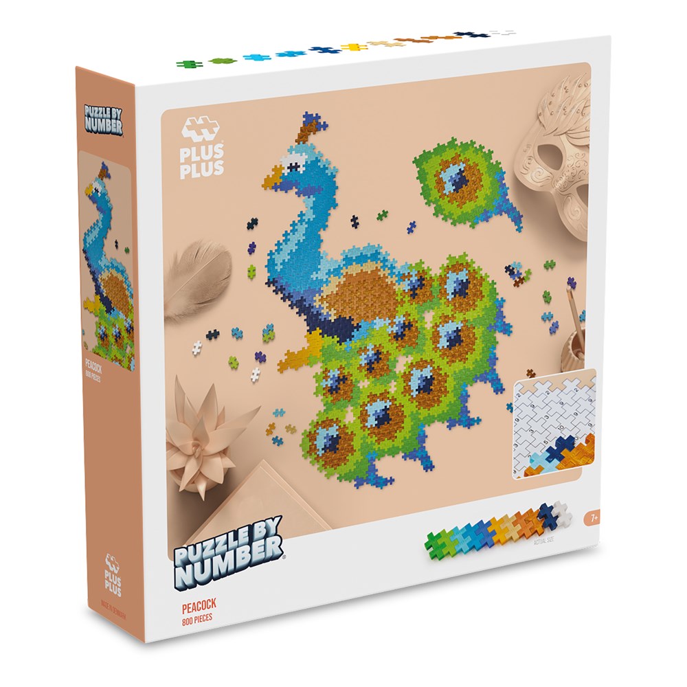 Plus-Plus Puzzle by Number - Peacock 800pcs