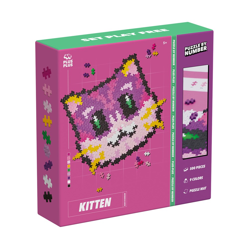 Plus-Plus Puzzle by Number - Kitten 500 pcs